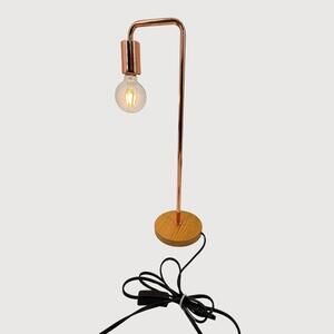 West Elm Mid-Century Modern Table Lamp Rose Gold Wood Base